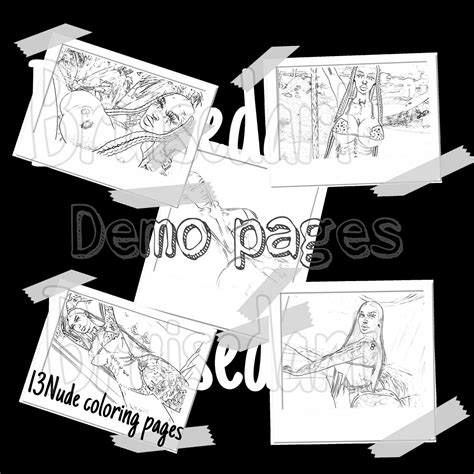 Nude Coloring Pages Photo Adult Coloring Print Digital Coloring Pages Printable Naughty