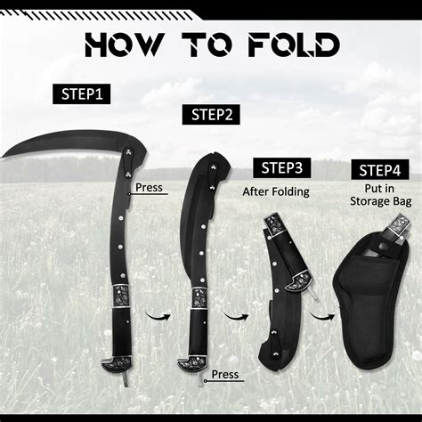 Black Portable Sheathed Sharp Folding Sickle Boxkatana