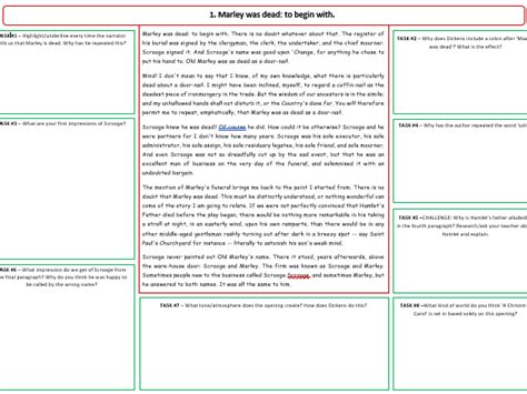 A Christmas Carol Stave 1 Guided Annotation Teaching Resources