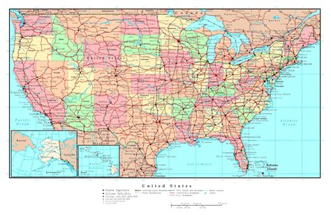 Map Of Usa With Cities Printable