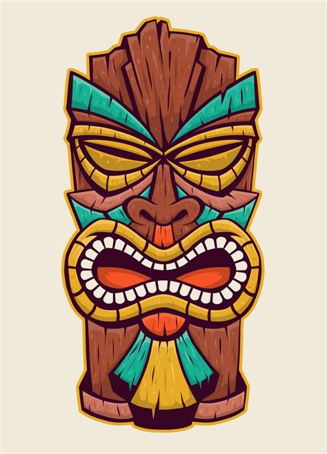 Tiki Mask In Hand Drawn Style 23453012 Vector Art At Vecteezy