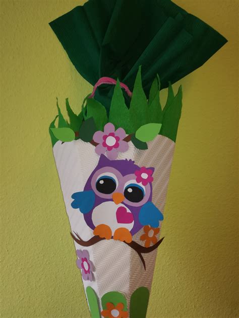Schultüte Eule Basteln | Schultüte basteln, Schultüte basteln anleitung