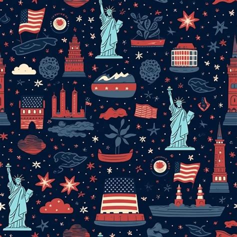 Premium Photo Seamless Pattern With The Image Of The Statue Of