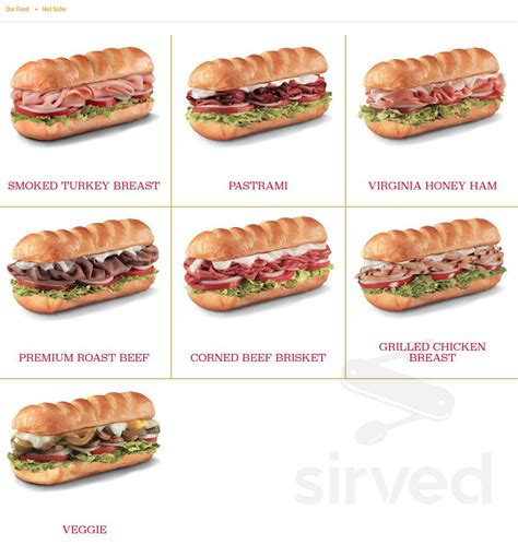 New Firehouse Subs Menu Printable