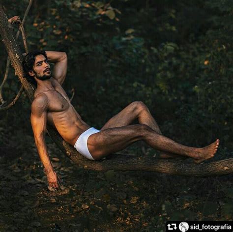 Shirtless Bollywood Men Male Model In White Bikini Briefs
