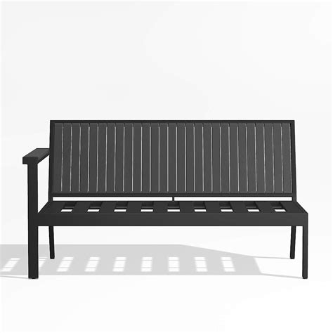 Alfresco Black Metal Left Arm Outdoor Sofa Frame Crate Barrel