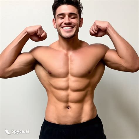 AI Images Of Draw Hot Naked White Man Flexing Medium Length Dark Brown Hair Hairy Armpits