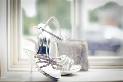 Silver Bridal Shoes With Rhinestones