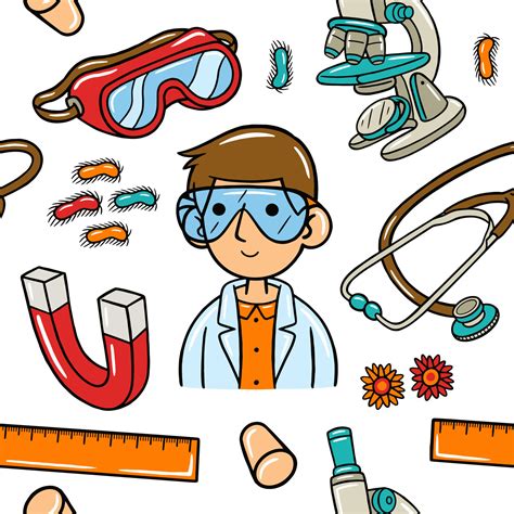 science kawaii seamless pattern  vector illustration  vector