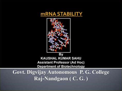 mrna stability  kk sahu