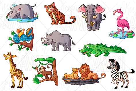 Zoo Animals Clip Art Graphic by Keepinitkawaiidesign · Creative Fabrica