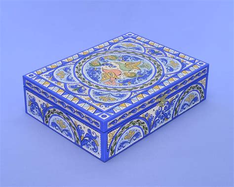 Купить деревянную шкатулку, ручной работы с росписью, шкатулка для ...