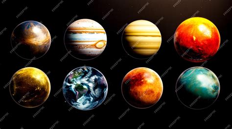 Premium Photo | The planets of the solar system with all of them in ...