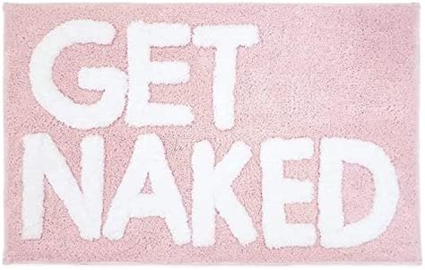 BOVEU Get Naked Bath Mat Cute Bathroom Rugs Non Slip Water Absorbent Bath Rugs Funny Bathroom