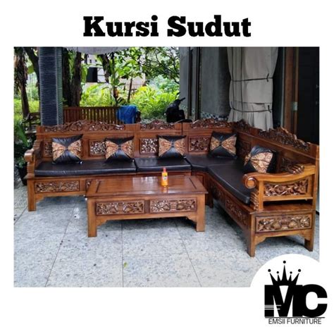 Jual Kursi Sudut Minimalis Ukiran Kayu Jati Kursi Sudut Ukir Kayu Jati