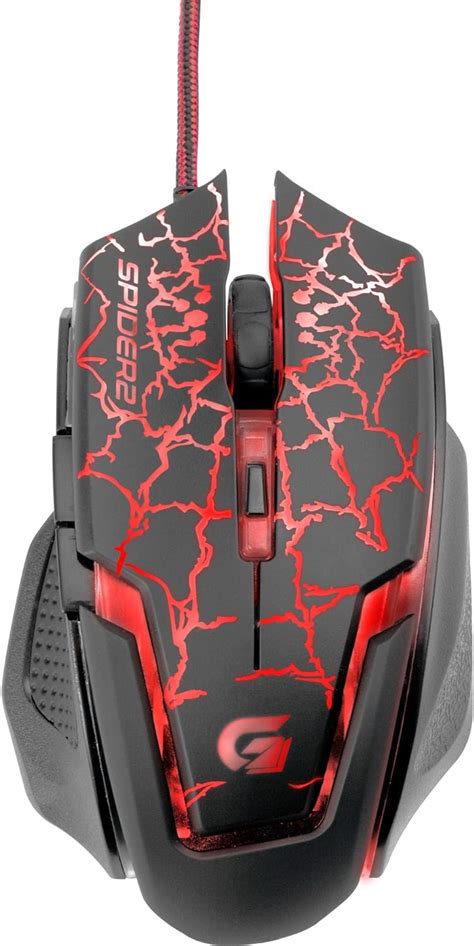 Mouse Gamer Spider Om Usb Dpi Preto Vermelho Fortrek Jersu