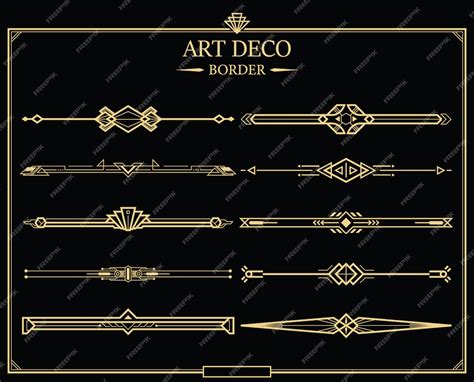 Premium Vector | Set of art deco gold calligraphic page dividers.