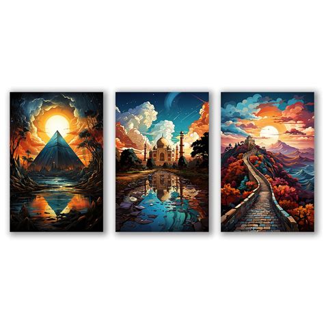 world sightseeing pop art triptychon  catill