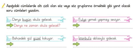 3 Sınıf Olumlu Olumsuz ve Soru Cümlesi Etkinlikleri ve Örnekleri