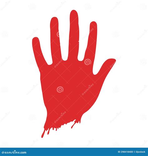Handprint Paint Colors Red Vector Illustration