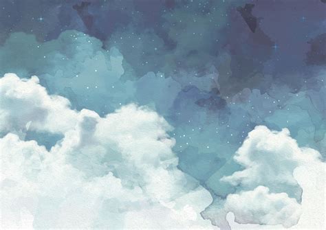 Cloudy Starry Night Sky