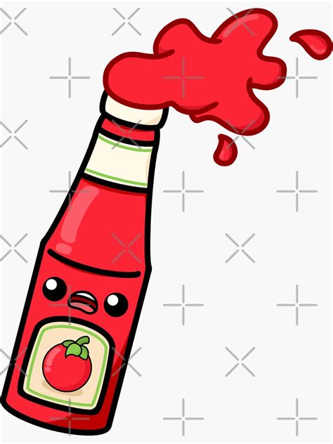 Pegatina Salsa De Tomate De Dibujos Animados Lindo Salsa De Tomate