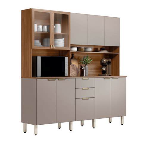 Cozinha Compacta Amora Portas Gavetas Am Ndola Touch Nude Prime Tx Dem Bile