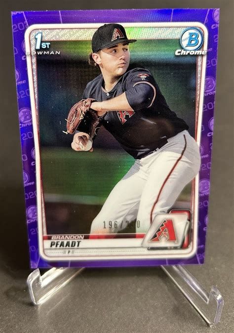 2020 Bowman Draft Chrome Brandon Pfaadt Purple Refractor 250 BD 171