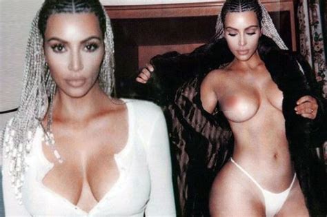 Kim Kardashian Flaunts Naked Boobs And Tiny Waist As She Strips To Thong In Latest Attempt To