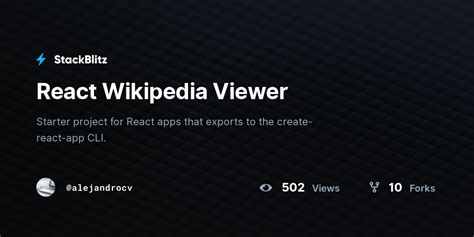 React Wikipedia Viewer Stackblitz