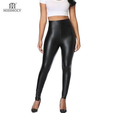 Mallas De Piel Sint Tica Para Mujer Leggings Sexys De Cuero Pu El Sticos Push Up Png