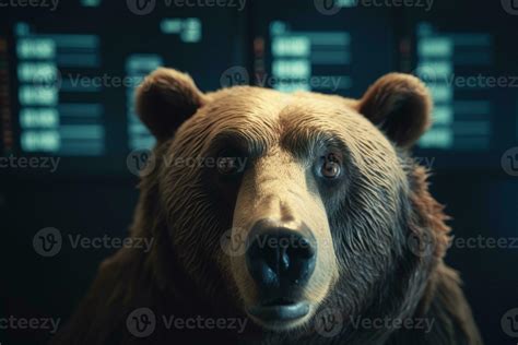 Surprised Bear Watching Market Rise Helplessly Against Bulls 29972069
