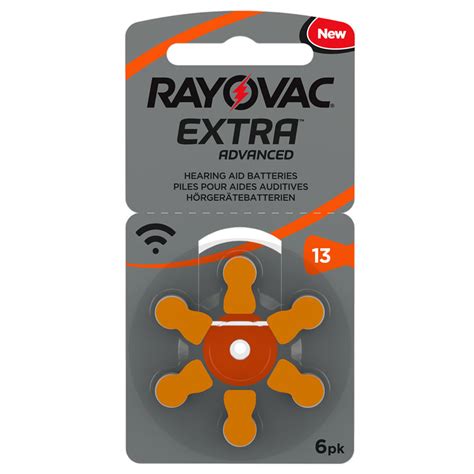 Rayovac Extra Size 13 Orange Hearing Aid Batteries 6 Pack