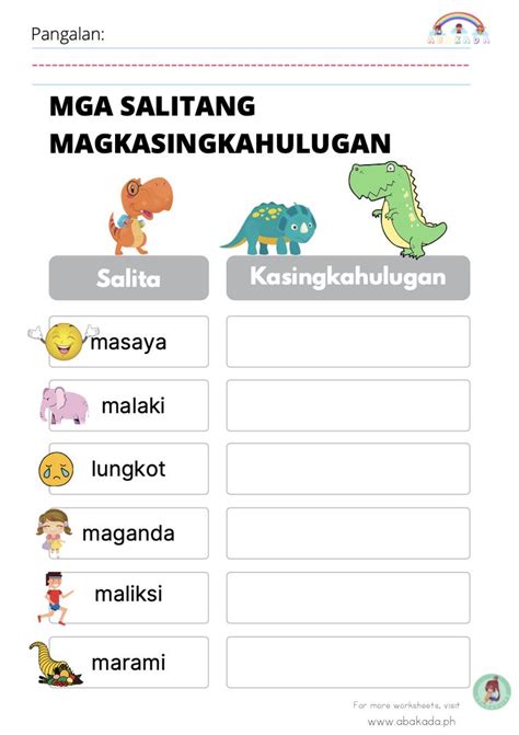 Magkasalungat At Magkasingkahulugan Worksheets Reading Fluency