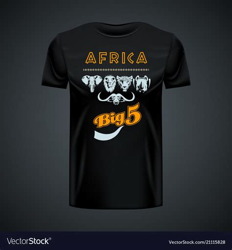 Vintage T Shirt With Stylish African Big Five Vector Image