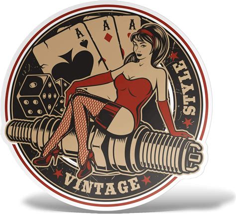 Erreinge Sticker Pin Up Moto Rider Biker Adesivo Sagomato In Pvc Per