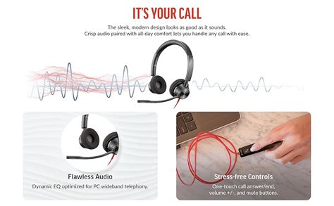 poly blackwire  wired headset plantronics flexible microphone
