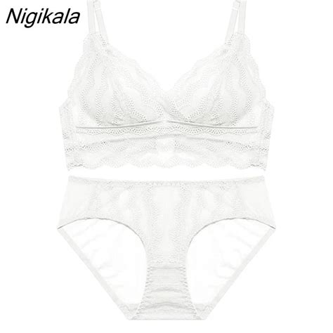Nigikala Sexy Bra And Panty Set Wire Free Bra Set Intimate Underwear Women Lingerie Feminina Tow