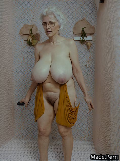 Porn Image Of White Hair Bathroom Gigantic Boobs Fantasy Standing 20 Saggy Tits Created By AI