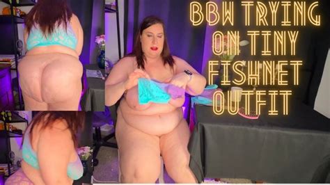 BBW Trying On Tiny Fishnet Outfit P Jackie Synn Clips Sale