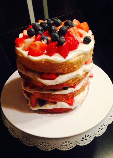 Lemon Naked Cake With Whipped Cream Cheese Frosting And Fresh Fruit Layers New Caney