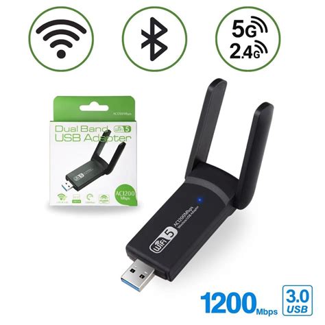 Placa Adptador Wireless É Bluetooth - Adaptador Wi-Fi Dual Band 1300 MBPS Bluetooth USB Placa de Rede Wifi ...