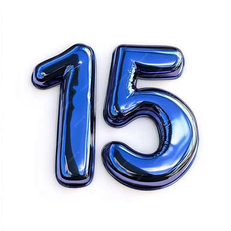 3d blue number 15 isolated on white background | Premium AI-generated image