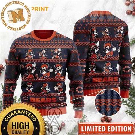 Chicago Bears Mickey Mouse Player Football Nfl Holiday Party Ugly