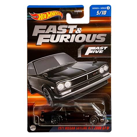Masinuta Metalica Hot Wheels Fast Furious Nissan Skyline H T Gt R Negru