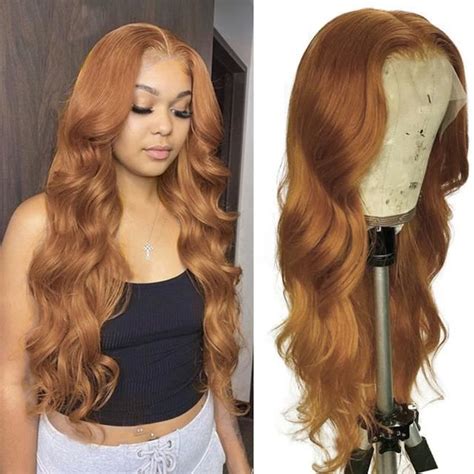 Perruque Honey Blonde Inches X X Lace Wigs Perruque Lace Wig Synth Tique Ondul E Sans