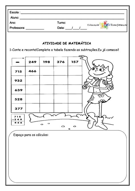 Adição E Subtração 4 Ano