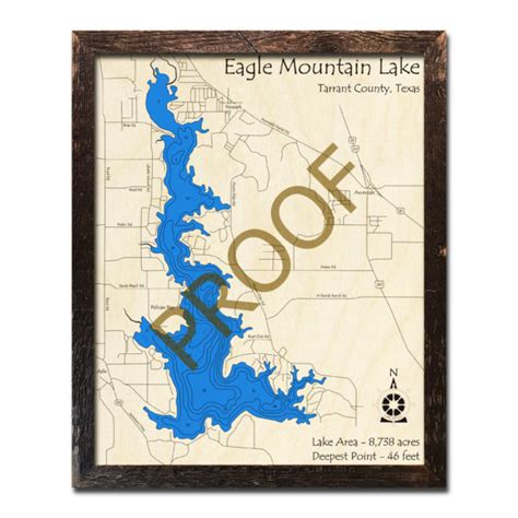 Lake Texoma Tx 3d Wooden Map Topographic Wood Chart