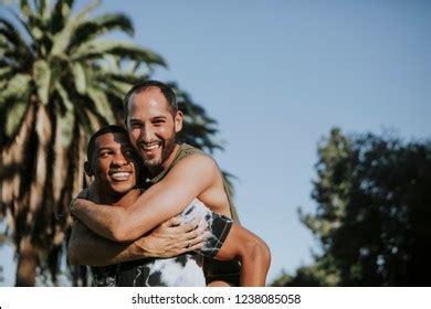 Gay Couple Hugging Park Stock Photo Shutterstock