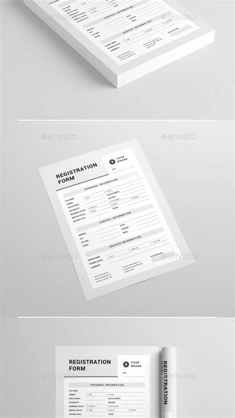 Registration Form Ms Word And Indesign